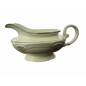 Vintage Homer Laughlin Gravy Boat Ivory White, Thanksgiving Christmas Holiday